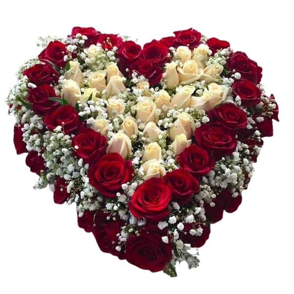 Composizione floreale a cuore